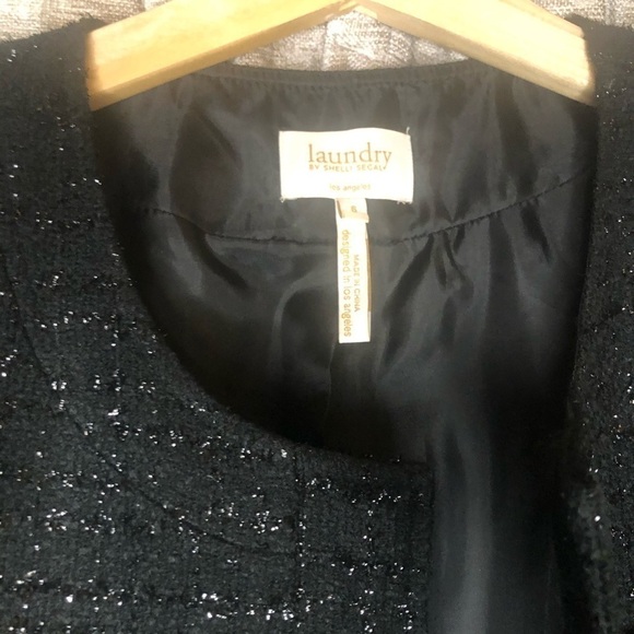 Laundry Shelli Segal Black Metallic Tweed Blazer - Picture 5 of 16